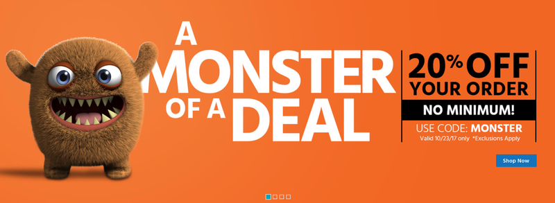 20% off sitewide with code MONSTER